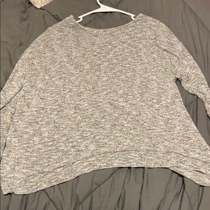 Gray long sleeve shirt with open back